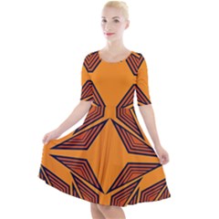 Abstract Pattern Geometric Backgrounds  Quarter Sleeve A-line Dress by Eskimos