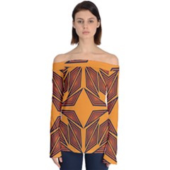 Abstract Pattern Geometric Backgrounds  Off Shoulder Long Sleeve Top by Eskimos