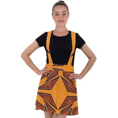 Abstract Pattern Geometric Backgrounds  Velvet Suspender Skater Skirt by Eskimos