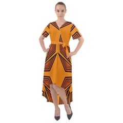 Abstract Pattern Geometric Backgrounds  Front Wrap High Low Dress by Eskimos