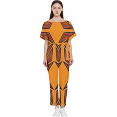 Abstract Pattern Geometric Backgrounds  Batwing Lightweight Chiffon Jumpsuit by Eskimos