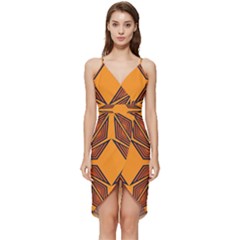 Abstract Pattern Geometric Backgrounds  Wrap Frill Dress by Eskimos