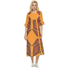 Abstract Pattern Geometric Backgrounds  Double Cuff Midi Dress