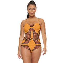 Abstract Pattern Geometric Backgrounds  Retro Full Coverage Swimsuit by Eskimos