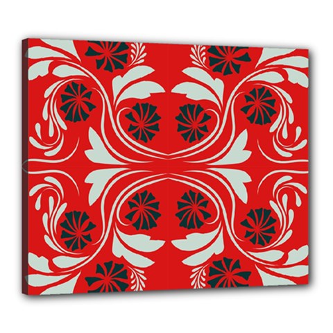 Folk Flowers Print Floral Pattern Ethnic Art Canvas 24  X 20  (stretched) by Eskimos