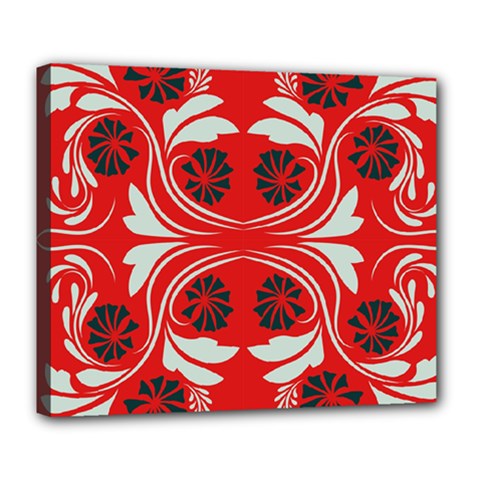 Folk Flowers Print Floral Pattern Ethnic Art Deluxe Canvas 24  X 20  (stretched) by Eskimos