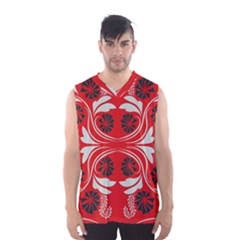 Folk Flowers Print Floral Pattern Ethnic Art Men s Basketball Tank Top by Eskimos