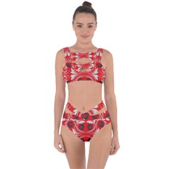 Folk Flowers Print Floral Pattern Ethnic Art Bandaged Up Bikini Set  by Eskimos