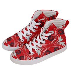 Folk Flowers Print Floral Pattern Ethnic Art Men s Hi-top Skate Sneakers by Eskimos