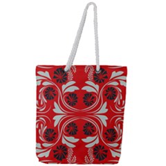 Folk Flowers Print Floral Pattern Ethnic Art Full Print Rope Handle Tote (large) by Eskimos