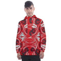 Folk Flowers Print Floral Pattern Ethnic Art Men s Front Pocket Pullover Windbreaker by Eskimos