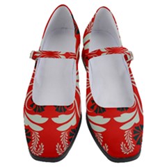 Folk Flowers Print Floral Pattern Ethnic Art Women s Mary Jane Shoes by Eskimos