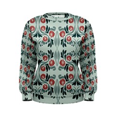 Folk Flowers Print Floral Pattern Ethnic Art Women s Sweatshirt by Eskimos