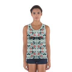 Folk Flowers Print Floral Pattern Ethnic Art Sport Tank Top  by Eskimos