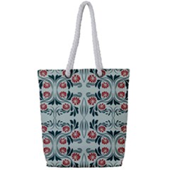 Folk Flowers Print Floral Pattern Ethnic Art Full Print Rope Handle Tote (small) by Eskimos