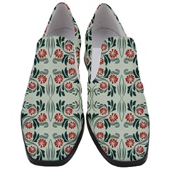 Folk Flowers Print Floral Pattern Ethnic Art Women Slip On Heel Loafers by Eskimos