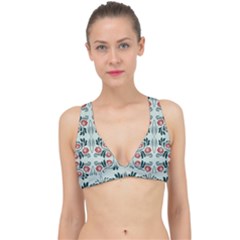 Folk Flowers Print Floral Pattern Ethnic Art Classic Banded Bikini Top by Eskimos