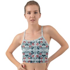 Folk Flowers Print Floral Pattern Ethnic Art Mini Tank Bikini Top by Eskimos