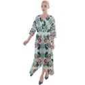 Folk flowers print Floral pattern Ethnic art Quarter Sleeve Wrap Front Maxi Dress View1