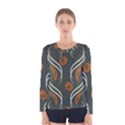 Folk flowers print Floral pattern Ethnic art Women s Long Sleeve Tee View1