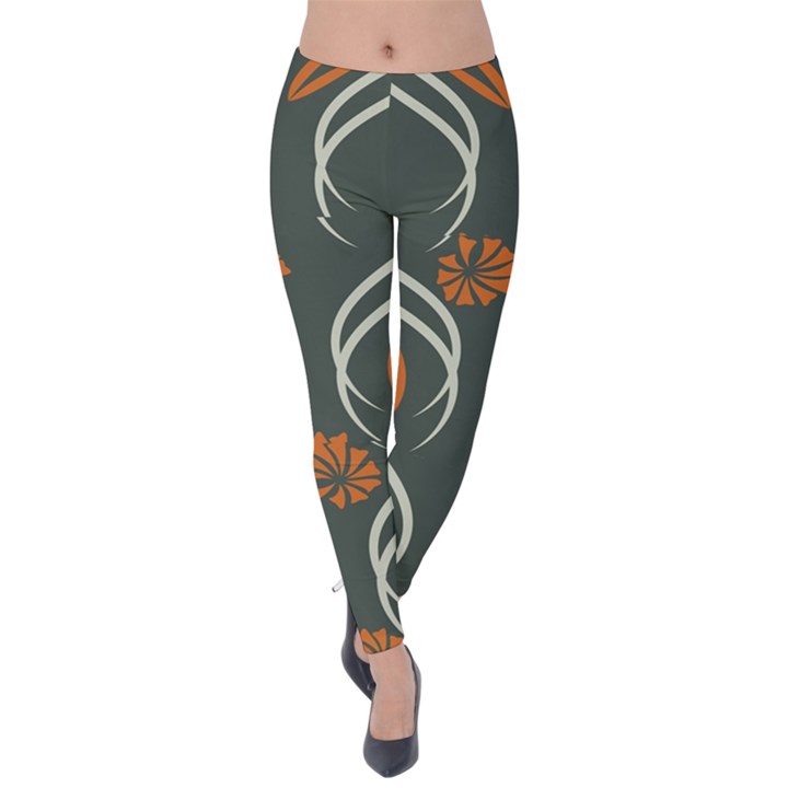 Folk flowers print Floral pattern Ethnic art Velvet Leggings