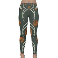 Folk Flowers Print Floral Pattern Ethnic Art Lightweight Velour Classic Yoga Leggings by Eskimos