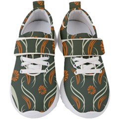 Folk Flowers Print Floral Pattern Ethnic Art Kids  Velcro Strap Shoes by Eskimos