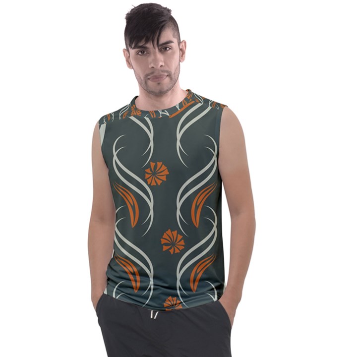 Folk flowers print Floral pattern Ethnic art Men s Regular Tank Top