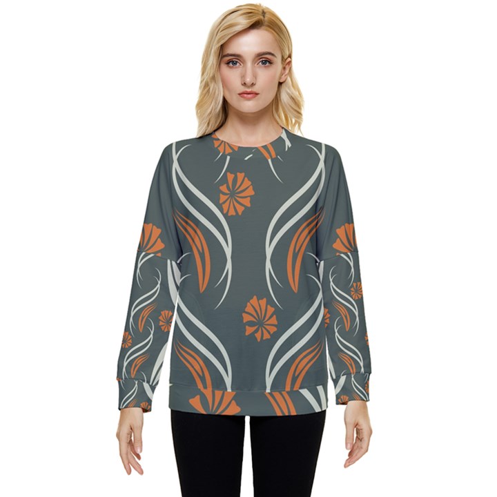 Folk flowers print Floral pattern Ethnic art Hidden Pocket Sweatshirt