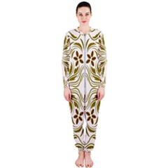 Folk Flowers Print Floral Pattern Ethnic Art Onepiece Jumpsuit (ladies) by Eskimos