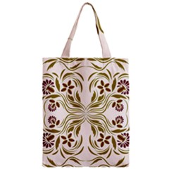 Folk Flowers Print Floral Pattern Ethnic Art Zipper Classic Tote Bag by Eskimos