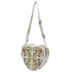 Folk Flowers Print Floral Pattern Ethnic Art Heart Shoulder Bag by Eskimos