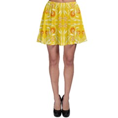 Folk Flowers Print Floral Pattern Ethnic Art Skater Skirt by Eskimos