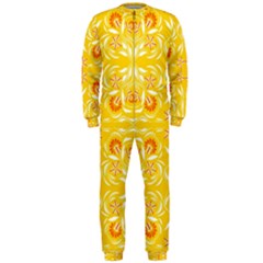 Folk Flowers Print Floral Pattern Ethnic Art Onepiece Jumpsuit (men)