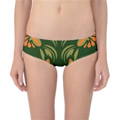 Folk Flowers Print Floral Pattern Ethnic Art Classic Bikini Bottoms by Eskimos