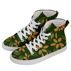 Folk Flowers Print Floral Pattern Ethnic Art Men s Hi-top Skate Sneakers by Eskimos