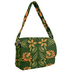 Folk Flowers Print Floral Pattern Ethnic Art Courier Bag by Eskimos