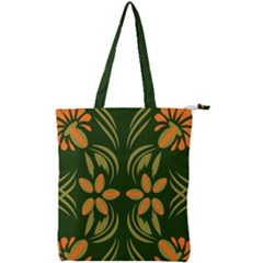 Folk Flowers Print Floral Pattern Ethnic Art Double Zip Up Tote Bag by Eskimos