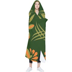 Folk Flowers Print Floral Pattern Ethnic Art Wearable Blanket by Eskimos