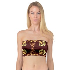 Folk Flowers Print Floral Pattern Ethnic Art Bandeau Top by Eskimos