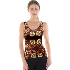 Folk Flowers Print Floral Pattern Ethnic Art Tank Top by Eskimos