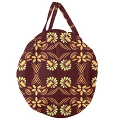 Folk Flowers Print Floral Pattern Ethnic Art Giant Round Zipper Tote by Eskimos