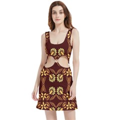 Folk Flowers Print Floral Pattern Ethnic Art Velvet Cutout Dress by Eskimos