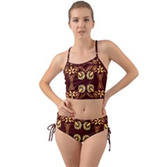 Folk Flowers Print Floral Pattern Ethnic Art Mini Tank Bikini Set by Eskimos