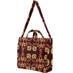 Folk Flowers Print Floral Pattern Ethnic Art Square Shoulder Tote Bag by Eskimos