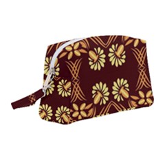 Folk Flowers Print Floral Pattern Ethnic Art Wristlet Pouch Bag (medium) by Eskimos