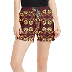 Folk Flowers Print Floral Pattern Ethnic Art Women s Runner Shorts by Eskimos