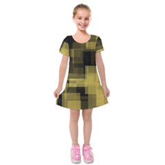 3 White-background Kids  Short Sleeve Velvet Dress