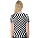 Illusion Checkerboard Black And White Pattern V-Neck Sport Mesh Tee View2