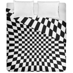 Illusion Checkerboard Black And White Pattern Duvet Cover Double Side (california King Size) by Nexatart